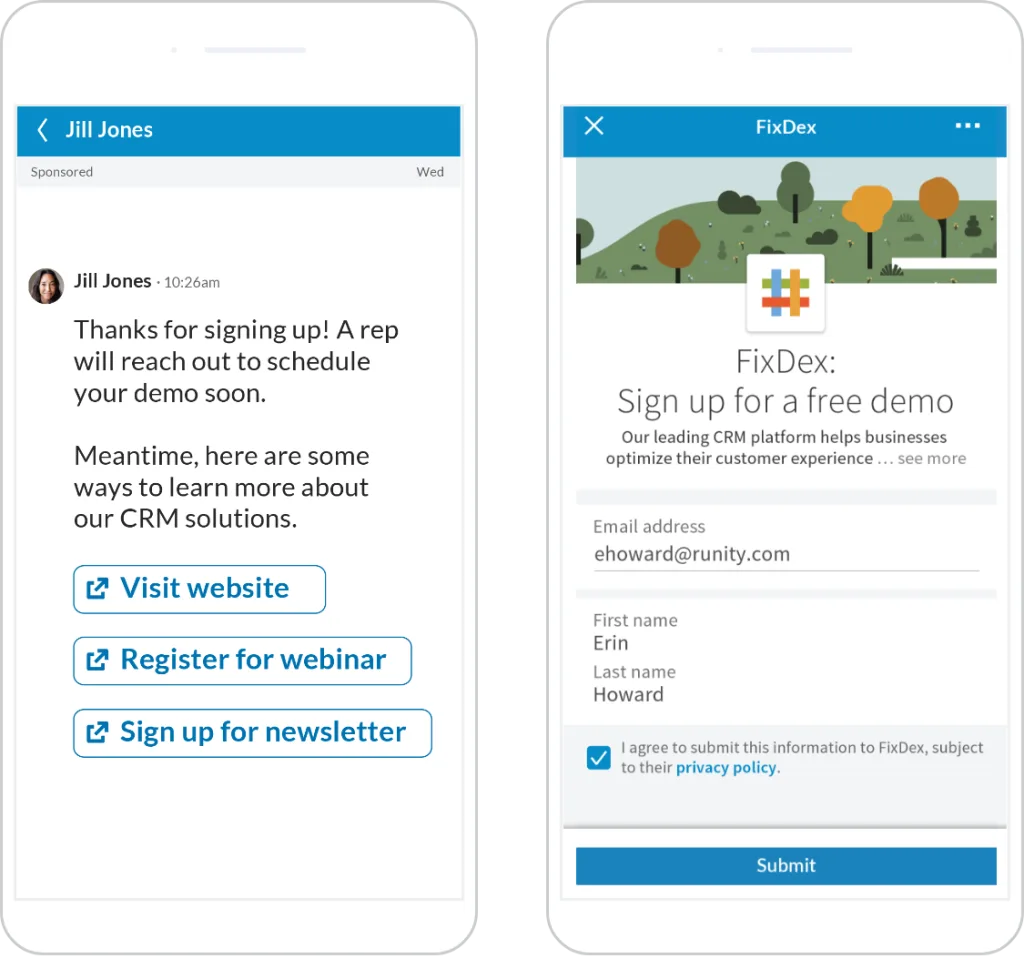 konverzačná reklama na linkedin