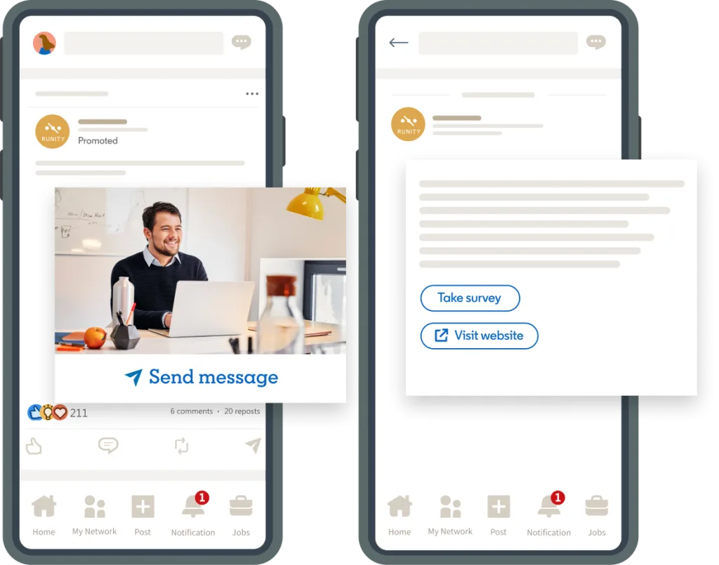 linkedin klikacia reklama v správach